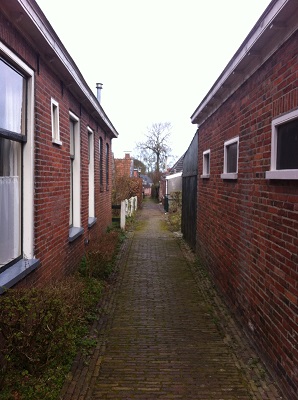 Laantje in Warffum tijdens een wandeling over het Nederlands Kustpad van Warffum naar 't Zandt