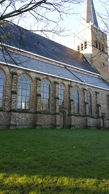 Kerk Franeker op een wandeling over het Nederlands Kustpad van Franeker naar Sint Jacobiparochie