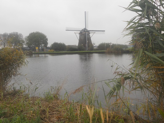 Molen de Zwaan in Ouderkerk aan de Amstel tijdens wandeling van Amsterdam naar Nessersluis over het Noord-Hollandpad