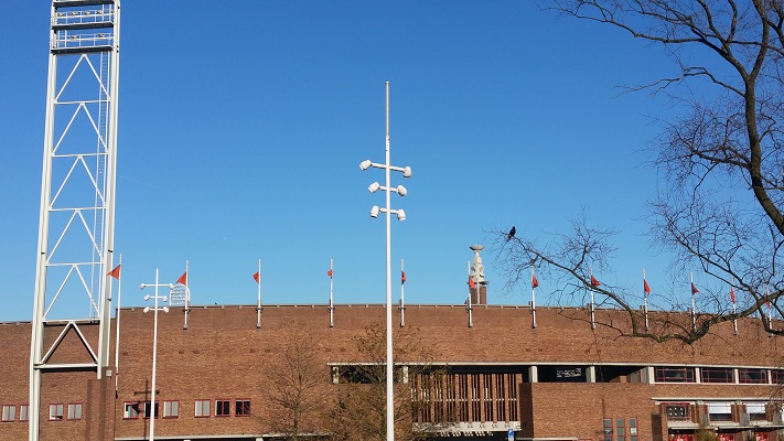 Olympisch Stadion Amsterdam tijdens wandeling van Halfweg naar Amsterdam over het Noord-Hollandpad