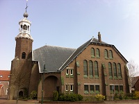 Kerk Stavenisse op wandeling over Elfstedenpad van Gorishoek naar Sint-Annaland