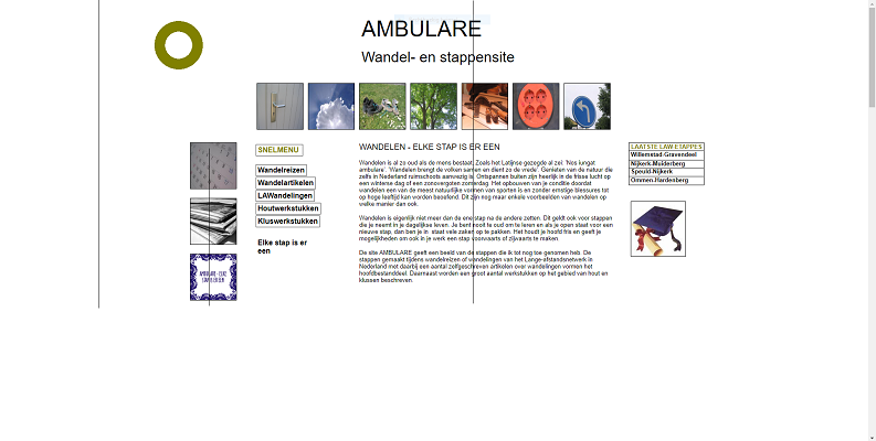 Screenshot Wandelblog Ambulare gemaakt met Microsoft Frontpage