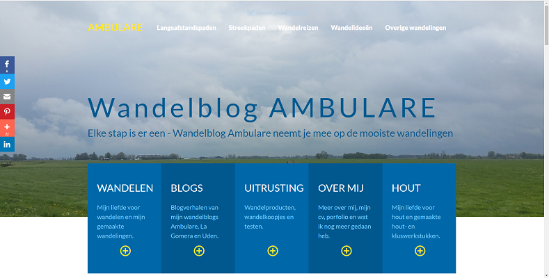 Screenshot Wandelblog Ambulare gemaakt in Dreamweaver