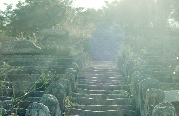 Romeinse trap in Dimitsana op wandelreis in Griekenland