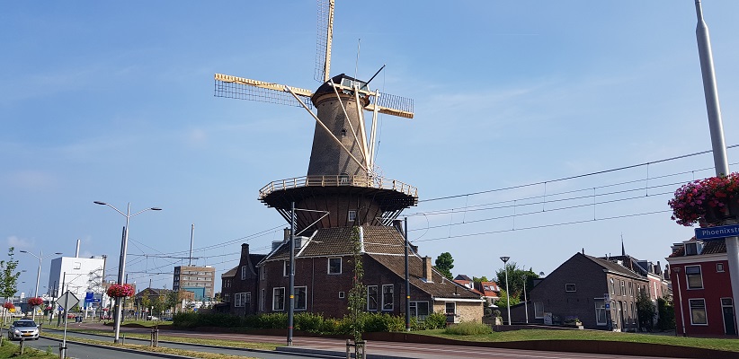 Wandelen in Delfland in Centrum Delft bij molen de Roos