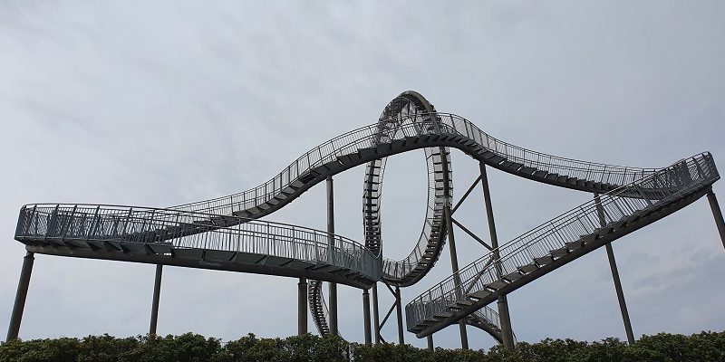 Wandeling naar slakkenberg Tiger and Turtle in Ruhrgebied
