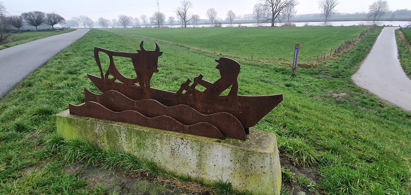 Wandeling over Trage Tocht Nederasselt bij voetpontje