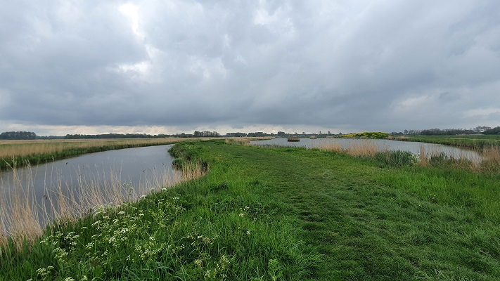 Wandeling over Westfriese Omringdijk van Schoorldam naar Alkmaar bij natuurreservaat het Kleimeer