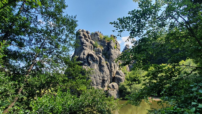 Wandeling naar Externsteine in het Teutoburgerwald