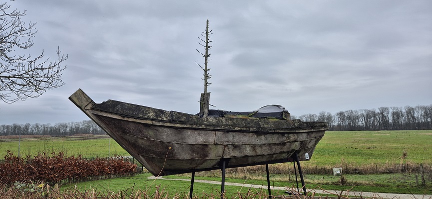 Wandeling over Trage Tocht Schokland bij Museum Schokland