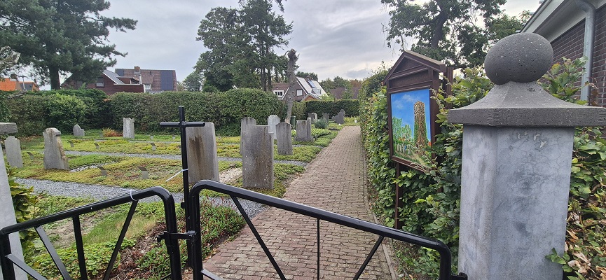 Wandeling over Trage Tocht Ossendrecht bij begraafplaats Stompe Toren