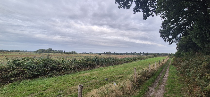 Wandeling over Trage Tocht Ossendrecht met zicht op de Noordpolder